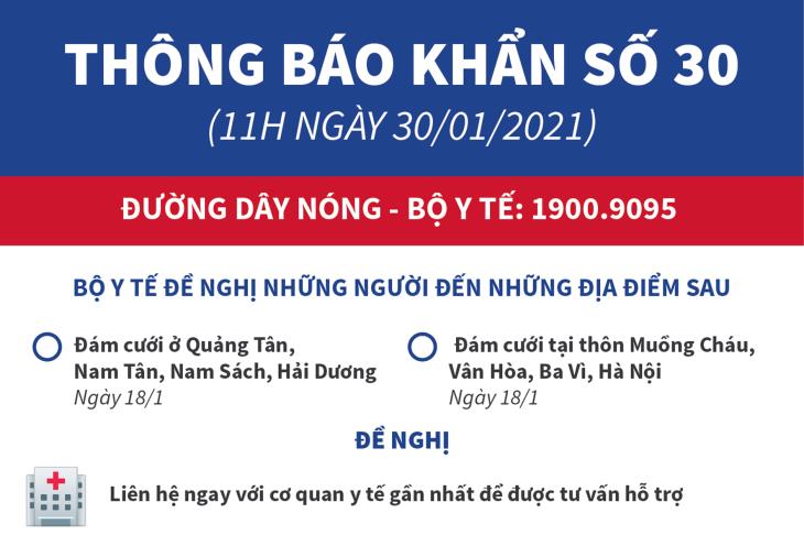 Thông báo khẩn số 30